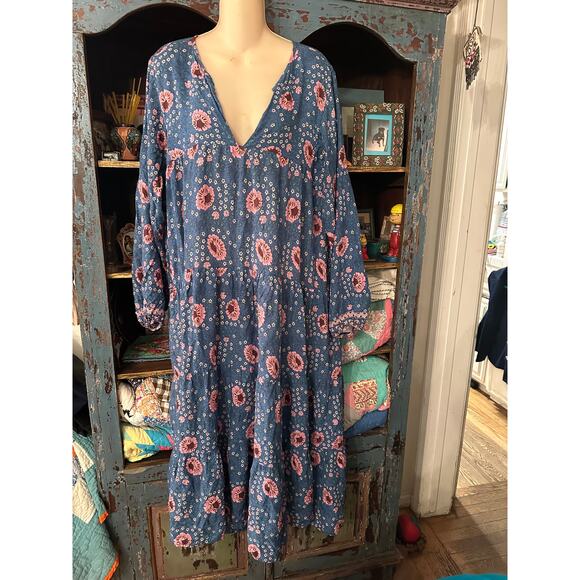 NATALIE MARTIN FIORE LIMITED EDITION VINTAGE FLOWERS AZURE MAXIDRESS XL - Picture 14 of 14